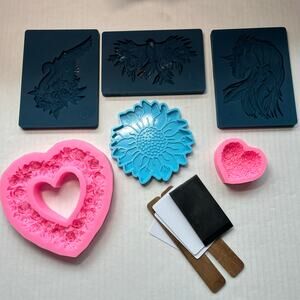 Bundle of Silicone Zuri Crafting Molds Form Flex Compound Premade Appliques